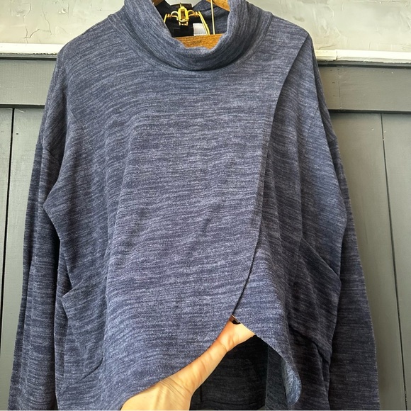 Coco + Carmen Oversized Medium‎ Heathered Blue Cowl Neck Tunic Top Sweater XXL - Picture 2 of 9